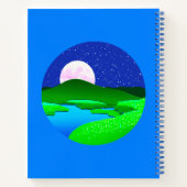 Volle beweging over groene heuvels notitieboek (Achterkant)