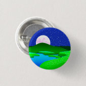 Volle beweging over groene heuvels ronde button 3,2 cm (Voorkant /achterkant)