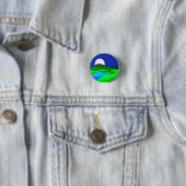 Volle beweging over groene heuvels ronde button 3,2 cm (In situ)