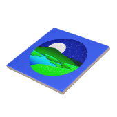 Volle beweging over groene heuvels tegeltje (Zijkant)