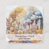 *~* Volle Bloemen van de Maan QR AP70 Kristallen Vierkante Visitekaartje (Voorkant)