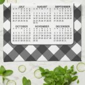 Volle jaarkalender - Black White Farmhouse Check Theedoek (Gevouwen)