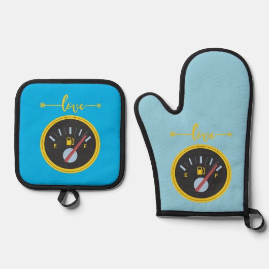 volle liefde ovenwant & pannenlap set (Voorkant)