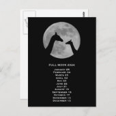 Volle Maan 2024 Europa Datum Briefkaart (Voorkant / Achterkant)