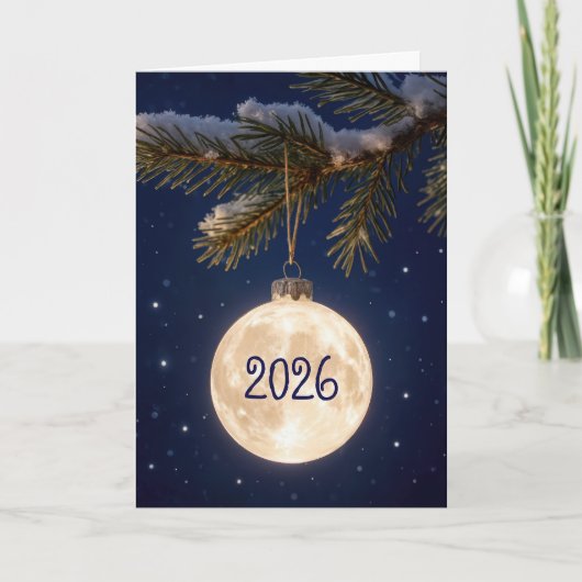 Volle Maan 2025 Kerst Ornament Kaart (Voorkant)