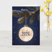 Volle Maan 2025 Kerst Ornament Kaart (Gele Bloem)