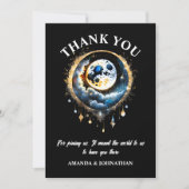 Volle maan 3D hemelse sterrennacht elegante DIY Bedankkaart (Voorkant)
