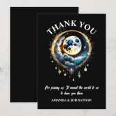 Volle maan 3D hemelse sterrennacht elegante DIY Bedankkaart (Voorkant / Achterkant)