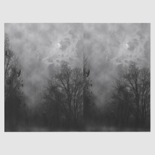 Volle maan achtervolgde Halloween-weefselpapier Tissuepapier (Voorkant)