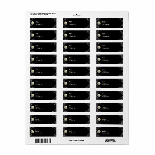 Volle Maan Adresetiketten Sjabloon Etiket (Full Sheet)