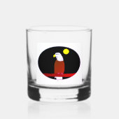 Volle Maan Arend Gedrukte Rots Glas (Voorkant)