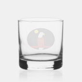 Volle Maan Arend Gedrukte Rots Glas (Achterkant)