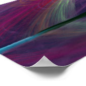 Volle Maan Aurora bij de Oceaan en de bergen Poster (Hoek)