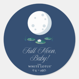 Volle Maan, Baby! - De witte lotus Ronde Sticker
