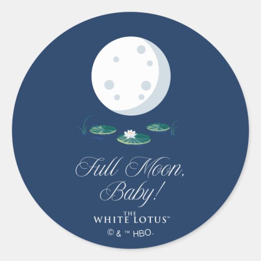 Volle Maan, Baby! - De witte lotus Ronde Sticker (Voorkant)