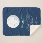 Volle Maan, Baby! - De witte lotus Sherpa Deken (Voorkant (horizontaal))