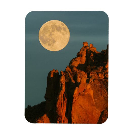 Volle Maan | Basaltkliffen Smith Rock State Park Magneet (Verticaal)