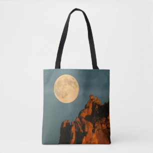 Volle Maan Basaltkliffen Smith Rock State Park Tote Bag