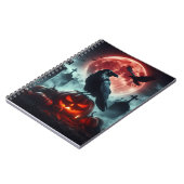 Volle maan, begraafplaats, kraai zittend op een po notitieboek (Linkerzijde)