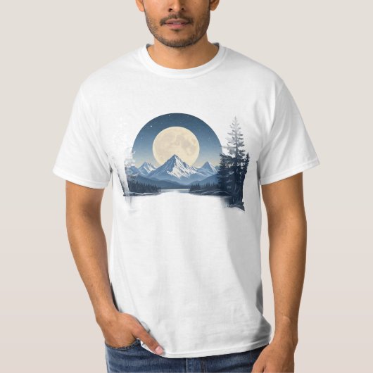 Volle Maan Berglandschap Sweatshirt (Voorkant)