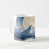 Volle Maan Berglandschap Sweatshirt Koffiemok (Voorkant links)