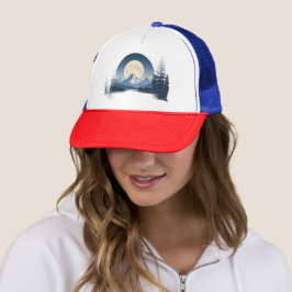 Volle Maan Berglandschap Sweatshirt Trucker Pet
