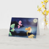 Volle maan bij de verjaardag van de Mermaid Lagoon Kaart (Gele Bloem)