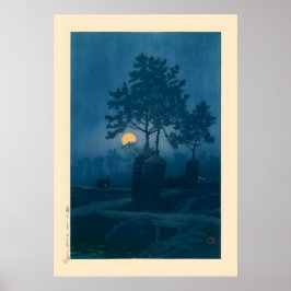 Volle Maan bij Gamo door Kawase Hasui Poster