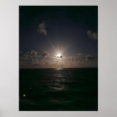 Volle maan bij zee poster (Voorkant)