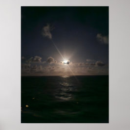 Volle maan bij zee poster