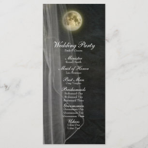 Volle Maan Black Night Veil Wedding Program Programmakaart