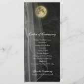 Volle Maan Black Night Veil Wedding Program Programmakaart (Achterkant)