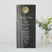 Volle Maan Black Night Veil Wedding Program Programmakaart (Staand voorkant)