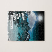 Volle Maan Blauwe Berg Puzzel door Sara Motolanez Legpuzzel (Horizontaal)