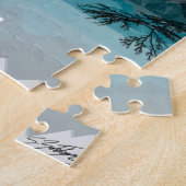 Volle Maan Blauwe Berg Puzzel door Sara Motolanez Legpuzzel (Zijkant)