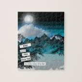 Volle Maan Blauwe Berg Puzzel door Sara Motolanez Legpuzzel (Verticaal)