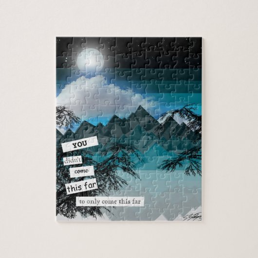 Volle Maan Blauwe Berg Puzzel door Sara Motolanez Legpuzzel (Verticaal)