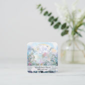 *~*Volle Maan Bloemen QR Bloemen AP70 Etherisch Bl Vierkante Visitekaartje (Staand voorkant)