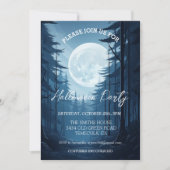 Volle Maan Bos Halloween Feest Kaart (Voorkant)