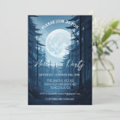 Volle Maan Bos Halloween Party Kaart (Staand voorkant)