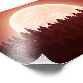 Volle Maan Bos Nacht: Een Serene Landschap Foto Afdruk (Hoek)