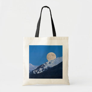 Volle maan boven Alyeska Ski Resort, Alaska Tote Bag