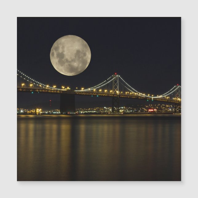 Volle maan boven de Bay Bridge (Voorkant)