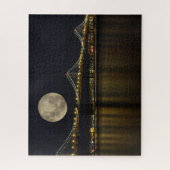 Volle maan boven de Bay Bridge Legpuzzel (Verticaal)
