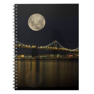 Volle maan boven de Bay Bridge Notitieboek