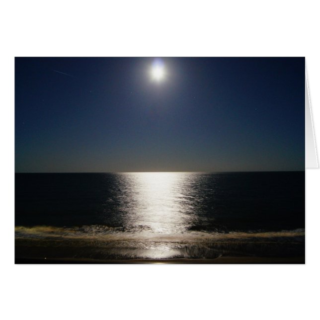 Volle maan boven de oceaan (Voorkant Horizontaal)