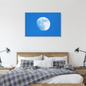 Volle Maan Boven De Stad Montreal Canvas Afdruk (Insitu (Slaapkamer))