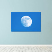 Volle Maan Boven De Stad Montreal Canvas Afdruk (Insitu (Houten vloer))