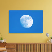 Volle Maan Boven De Stad Montreal Canvas Afdruk (Insitu (Woonkamer))