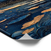 Volle maan boven een meer poster (Hoek)